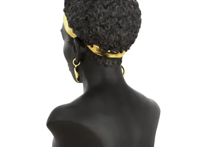 Black bust of an African woman 3D model