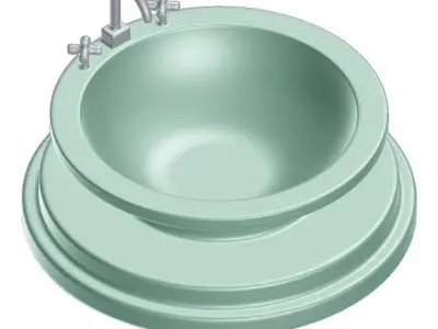 Round Luxury Bathtub 3D model