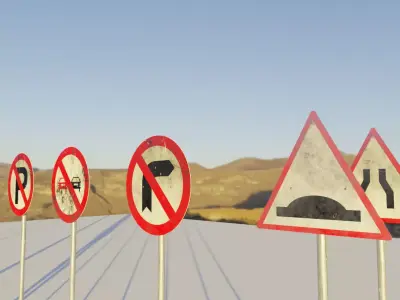 Traffic Signs Free 3D model