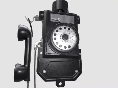 Old Black Phone Low-poly 3D model