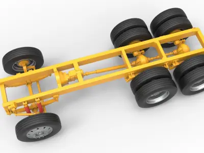 Chassis of Vintage GATR Racing Semi truck V4 Scale 1 to 25 3D print model