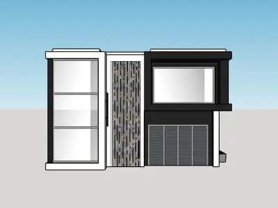 Architectural 3D model front of modern house 3D model
