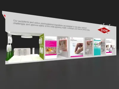 13mtr x 5mtr 3side open exhibition stands 3D print model