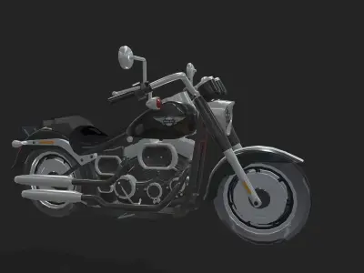 Harley Davidson Motorcycle Low-poly 3D model purchase