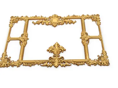 Plaster decorative frame ornament 07 3D model