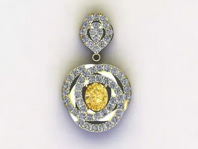 Solitaire Pendent Cambodia for natural gem 3D model