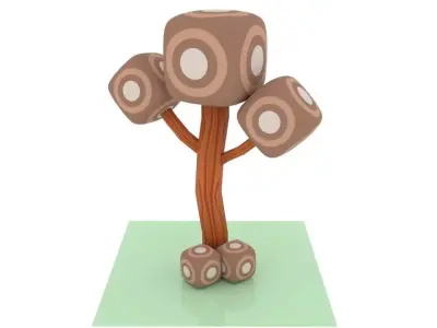 tree set Free low-poly 3D model