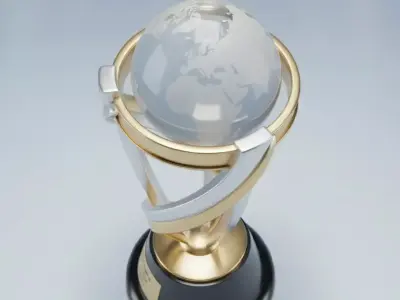 Elegantly Designed Global Achievement Trophy 3D model