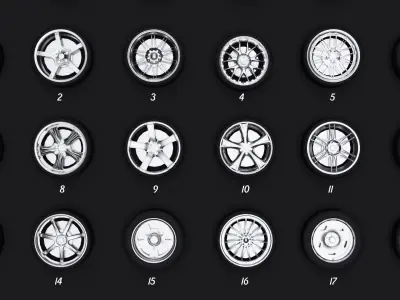 Collection Of 100 Premium Lowpoly Tires Low-poly 3D model