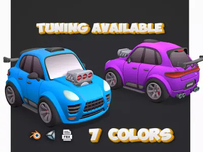 Stylized car Low-poly 3D model