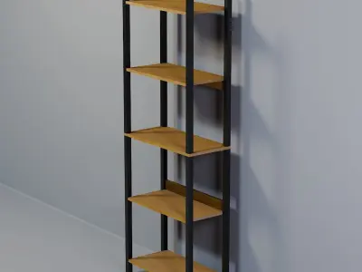 shelf industrial five niches Low-poly 3D model