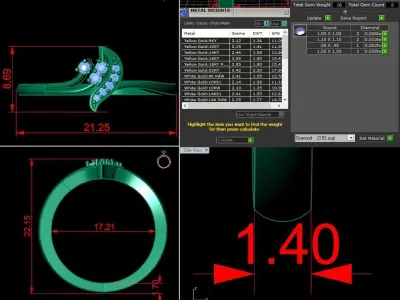 Jewelry Diamond Ring 3D Print Model 3D print model 23