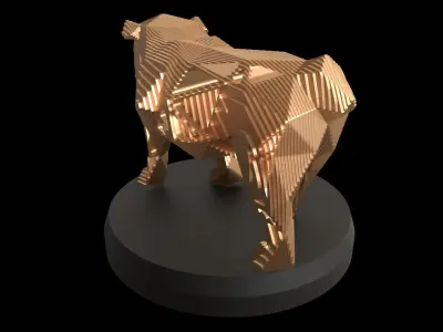 Parametric V Bulldog Low-poly 3D model