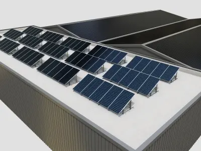 Rooftop Lightweight Solar Construction Type-1 3D model