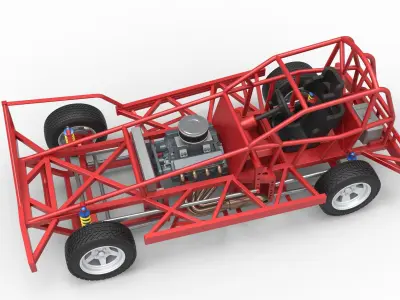 BriSCA Formula 1 Stock Car Base for Dirt Scale 1 to 25 3D print model