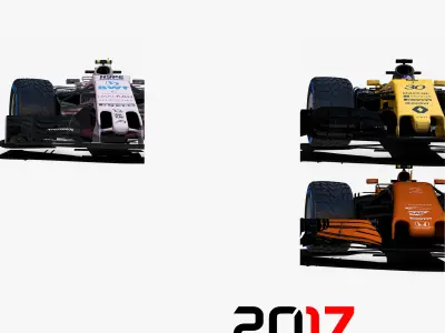 Formula 2017 cars pack 2 Low-poly 3D model