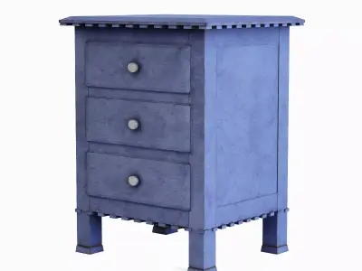 Old Wooden Dresser A 06 Low-poly 3D model