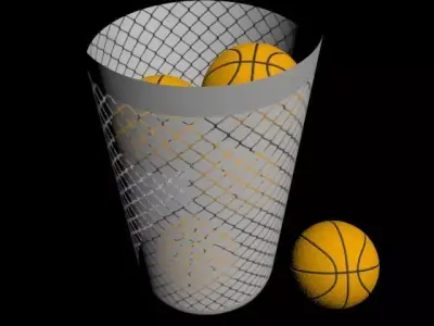 Basket and basketballs Free 3D model