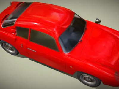 1959 Abarth 750GT Double Bubble Coupe Low-poly 3D model