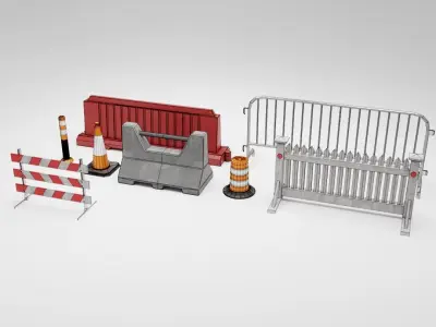 Decorative City Barriers Low-poly 3D model