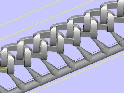 Baguette Shape Cuban Chain For Everyday Use  3D print model