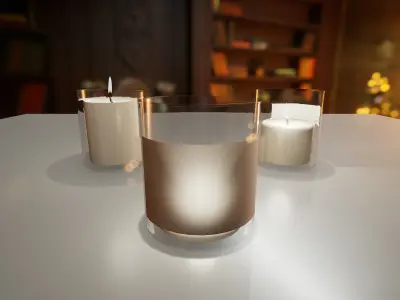 Little candle in jar - PBR game ready model for UE 4 and 5 Low-poly 3D model