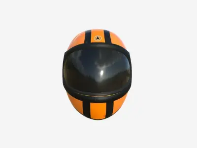 Cartoon Helmet Kart A09 Orange - Character Design Low-poly 3D model