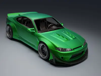 Nissan Silvia S15 Low-poly 3D model
