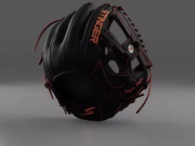 Baseball Glove Black 3D model