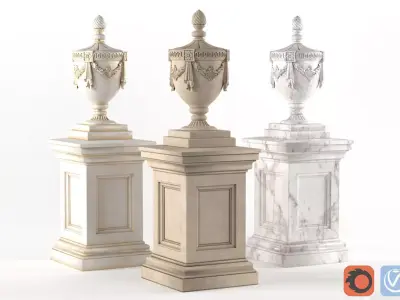 Classic vase for decorating the facade 3D model