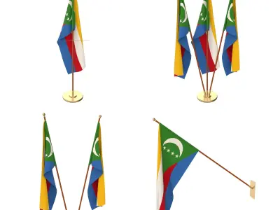 Comoros Flag Pack 3D model