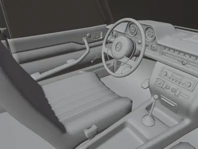 Mercedes Benz W115 Car Low-poly 3D model