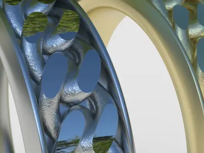 Ring with cuban chain design element Free 3D print model