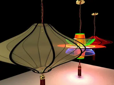 Chinese red lantern  3D model 39