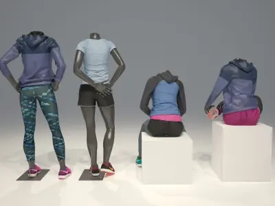 Woman mannequin Nike pack 3 3D model