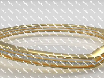 rings gold bangle with diamonds 3D print model