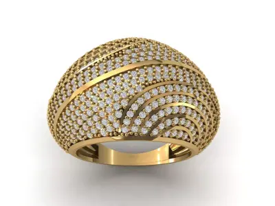 STL 3DM Print Ready Women Diamond Ring Lightweight Printable  3D print model 180