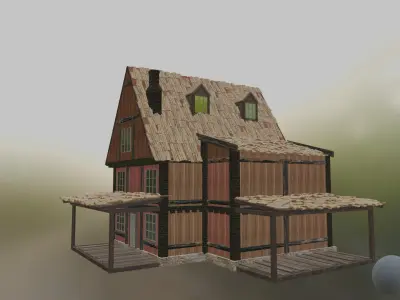 4K Quality AAA NEXT GEN game-ready models of town houses Low-poly 3D model
