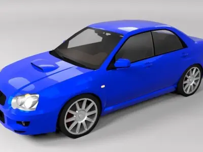 SUBARU IMPREZA LOWPOLY Low-poly 3D model