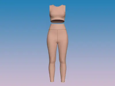 Crop Top and Leggings Set 3D model