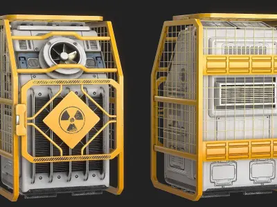 Sci Fi Device Generator Battery v2 Low-poly 3D model