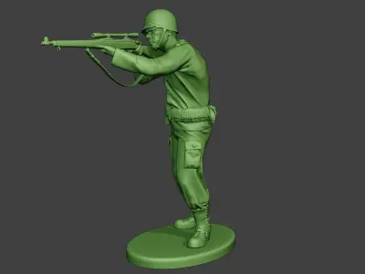American soldier ww2 Shoot Stand4 A12 3D print model