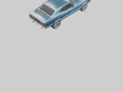 Oldschool Muscle Car with Chrome Grill model 3D model