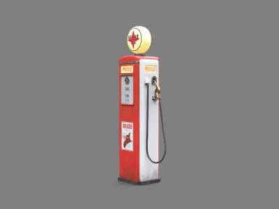 Vintage Gas Pump Free low-poly 3D model