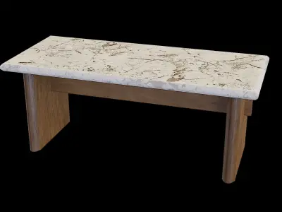 Table marble v-01 Low-poly 3D model