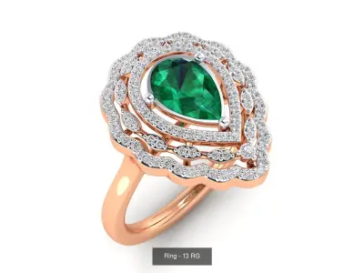 3 cocktail ring 3D Model Pack