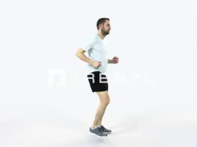 Portrait 07C Running Jogging Football Sports Man Low-poly 3D model