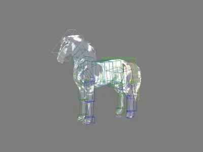Ink horse ink painting Low-poly 3D model
