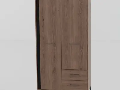 Wardrobe and living Room Shelving 3D model