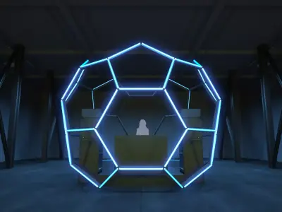 Soccer Ball DJ Booth 3D model